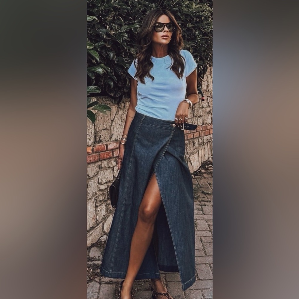 Zara Asymmetrical Denim Skirt